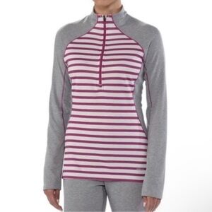 Patagonia Capilene‎ 3 Midweight Striped Base Layer Zip-Neck Top Size Small
